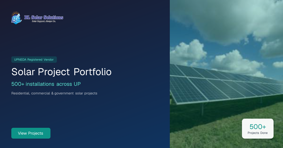 Our Solar Projects | 500+ Installations Across UP | BL Solar