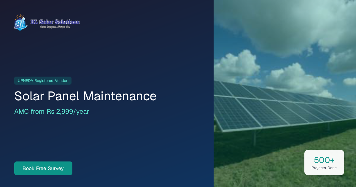 Solar Panel Maintenance UP | AMC from Rs 2,999 | BL Solar