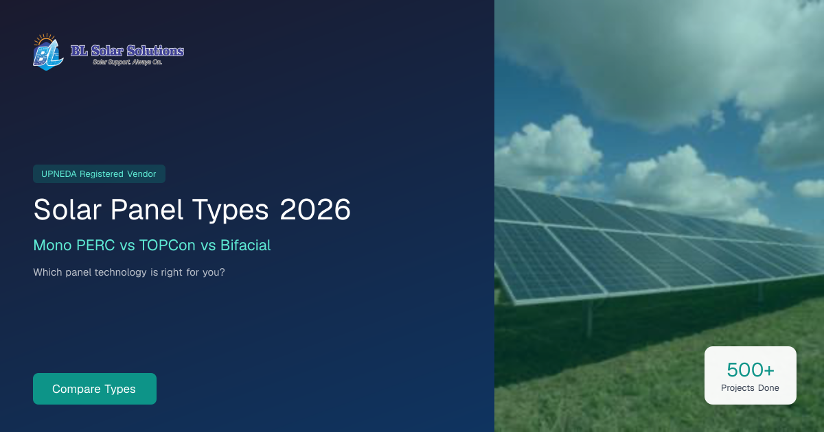 Solar Panel Types 2026 | Mono PERC vs TOPCon | BL Solar
