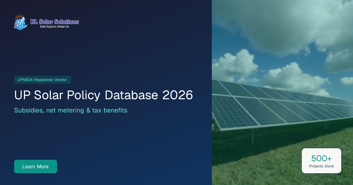 UP Solar Policy Database 2026 | All Schemes | BL Solar